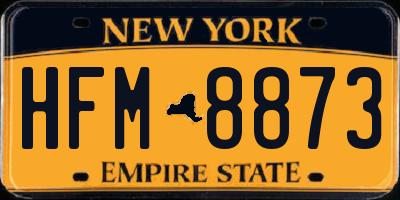 NY license plate HFM8873