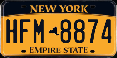 NY license plate HFM8874
