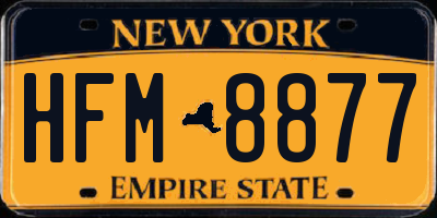 NY license plate HFM8877