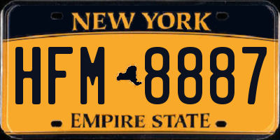 NY license plate HFM8887
