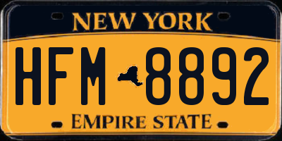 NY license plate HFM8892