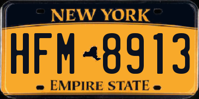 NY license plate HFM8913