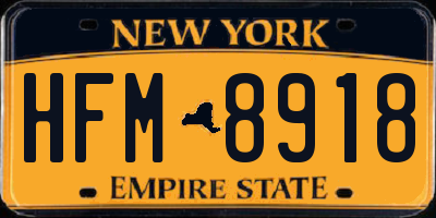 NY license plate HFM8918