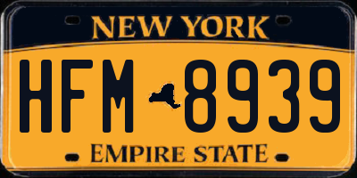 NY license plate HFM8939