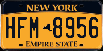 NY license plate HFM8956