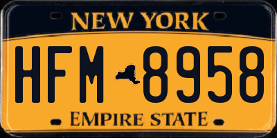 NY license plate HFM8958