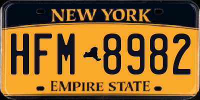 NY license plate HFM8982