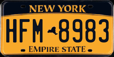 NY license plate HFM8983