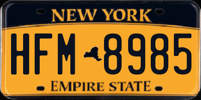 NY license plate HFM8985