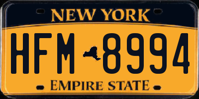 NY license plate HFM8994