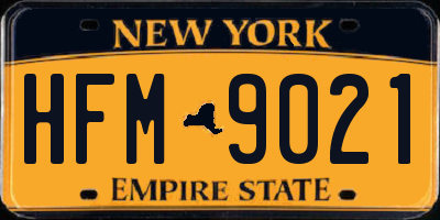 NY license plate HFM9021
