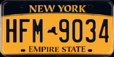 NY license plate HFM9034