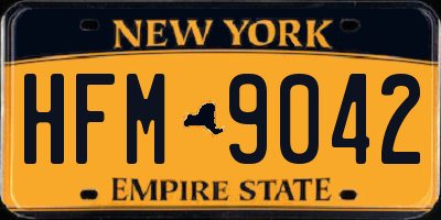 NY license plate HFM9042