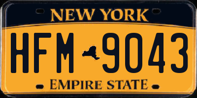 NY license plate HFM9043
