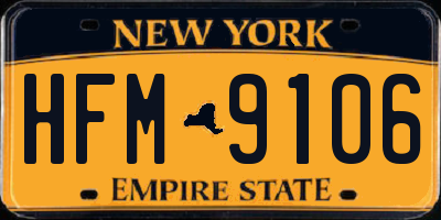 NY license plate HFM9106