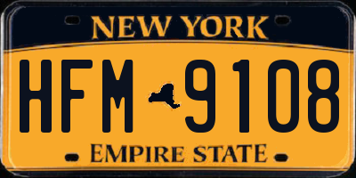 NY license plate HFM9108