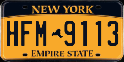 NY license plate HFM9113