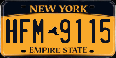 NY license plate HFM9115