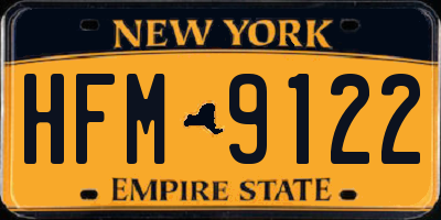 NY license plate HFM9122