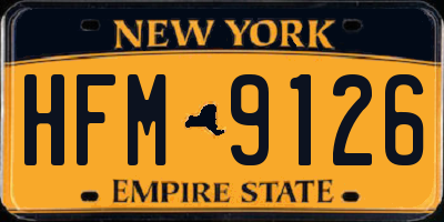NY license plate HFM9126