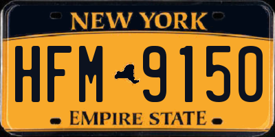 NY license plate HFM9150