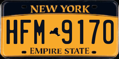 NY license plate HFM9170