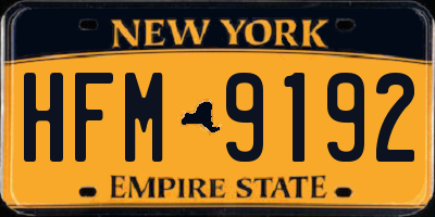 NY license plate HFM9192
