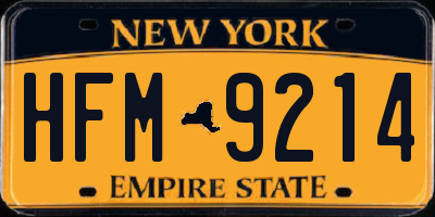 NY license plate HFM9214