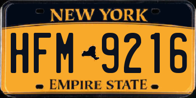 NY license plate HFM9216
