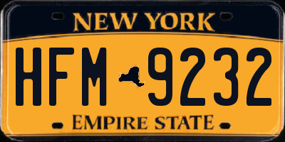 NY license plate HFM9232