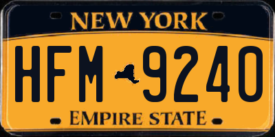 NY license plate HFM9240