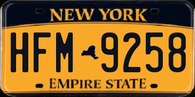 NY license plate HFM9258