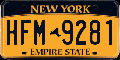 NY license plate HFM9281