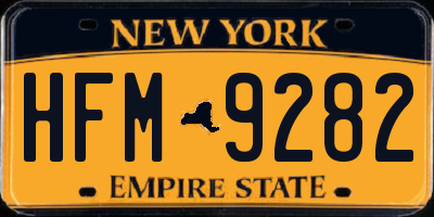 NY license plate HFM9282