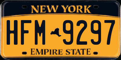 NY license plate HFM9297