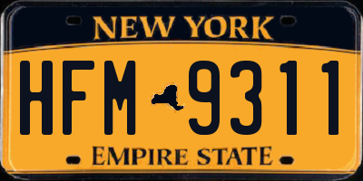NY license plate HFM9311