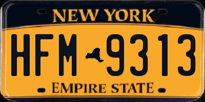 NY license plate HFM9313