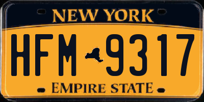NY license plate HFM9317