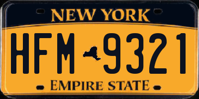 NY license plate HFM9321
