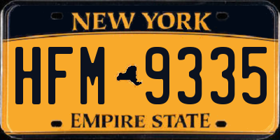 NY license plate HFM9335