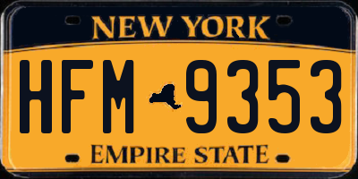 NY license plate HFM9353