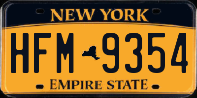 NY license plate HFM9354