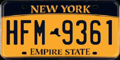 NY license plate HFM9361