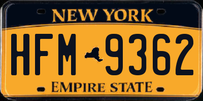NY license plate HFM9362