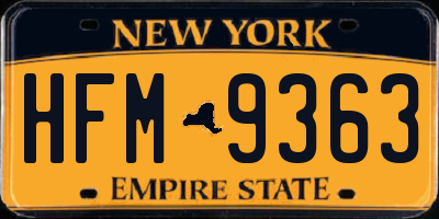 NY license plate HFM9363
