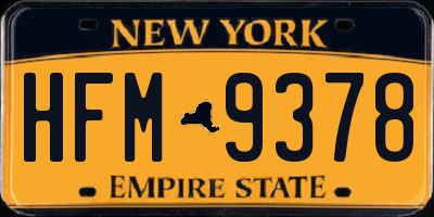 NY license plate HFM9378