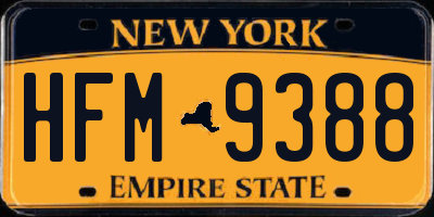 NY license plate HFM9388