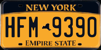 NY license plate HFM9390