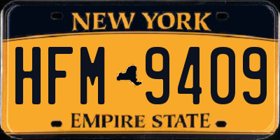 NY license plate HFM9409