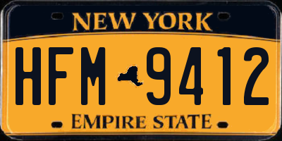 NY license plate HFM9412